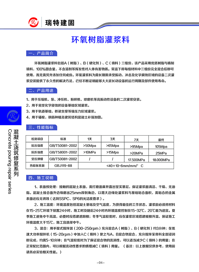 环氧树脂灌浆料
